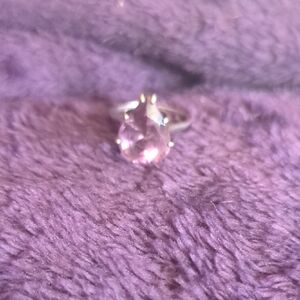 Elegant Sterling Silver Amethyst Teardrop Ring